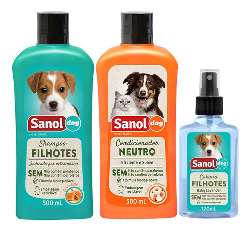 Kit Banho Para Cães Filhotes: Shampoo Condicionador Perfume