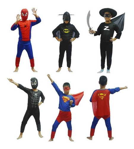 Disfraz Infantil Spiderman Hombr Araña Superman Batman Zorro