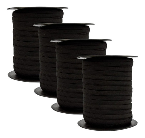 Rolo De Elástico Preto De 3mm Com 300 Metros