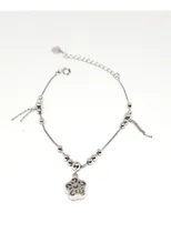 Comprar Pulsera Plata 925 Con Flor Y Flecos Colgando