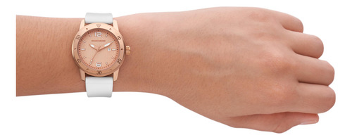 Reloj Skechers Redondo Sr6053 Para Mujer En Oro Rosa Y Blanc