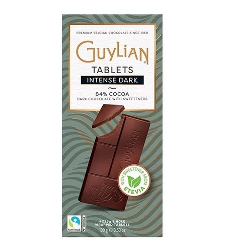 Chocolate Belga Oscuro 84% Cacao Sin Azúcar 100g Guylian