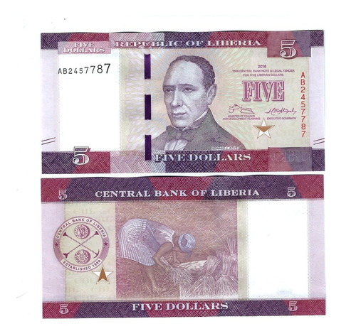 Liberia - Billete 5 Dólares - Unc