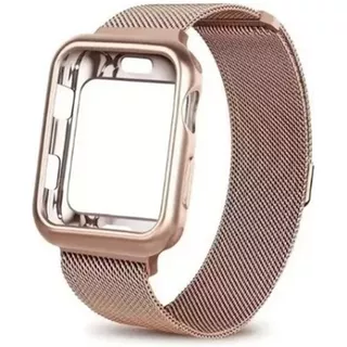 Correa Loop Milanese + Case Para Apple Watch Serie 5 6 7 Y 8