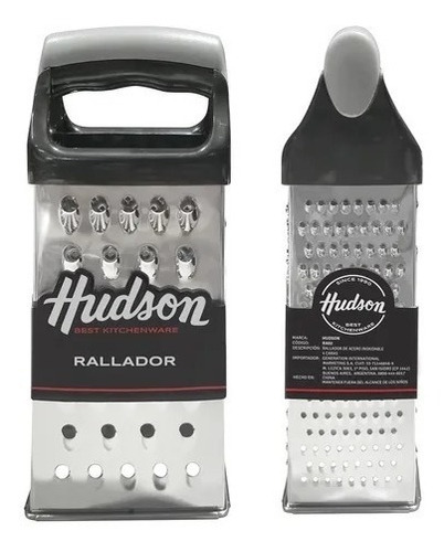 Rallador Acero Inoxidable 4 Caras Mango Plastico Hudson