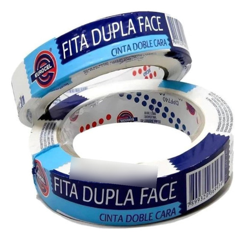 Fita Dupla Face Adesiva 18mmx30m Pacote Com 4 Rolos Cor Branco Liso
