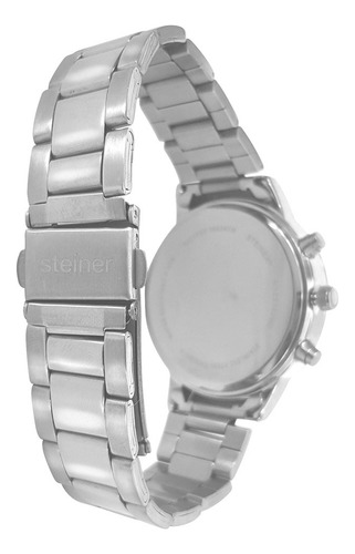 Reloj Análogo Extensible Acero Inox. Subesferas 3atm Dama Correa Plateado Bisel Plateado Fondo Dorado
