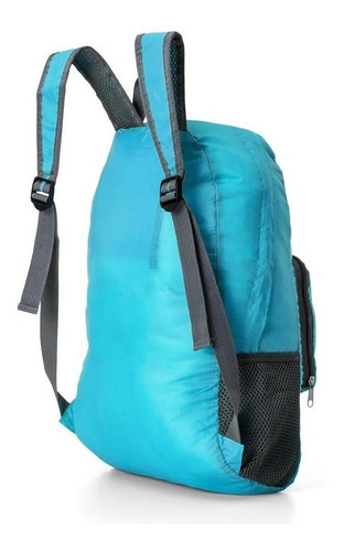 Mochila Nylon Dobrável 25 Litros Cor Azul-celeste