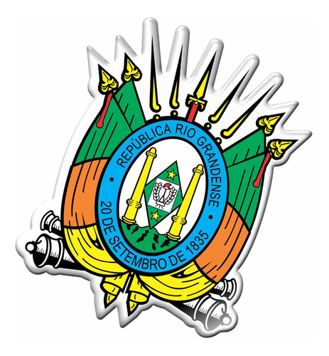 Emblema Adesivo Brasão Rio Grande Do Sul 3d Resinado Bd9
