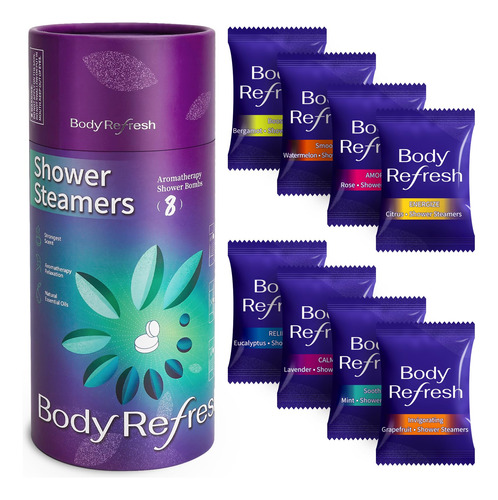 Bodyrefresh Vapores De Ducha Para Aromaterapia, Paquete De 8