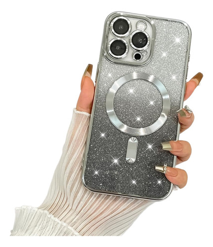 Funda Con Glitter Para iPhone 15 Pro Max Comp. Magsafe - E