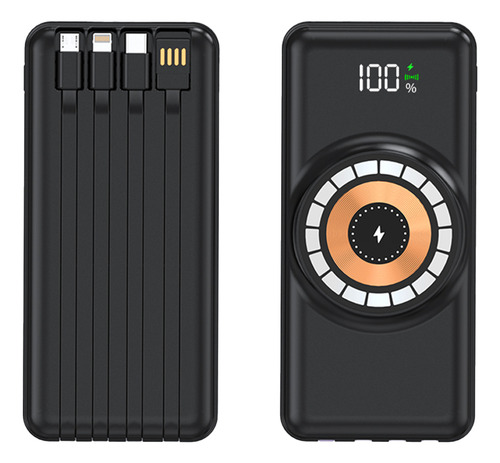 Power Bank Suoying Cy Inalámbrica 20000mah Magnético Ultrarápida,con 4 Cables Micro Usb V8 Ip Tipo C Para iPhone Samsung Xiaomi Huawei