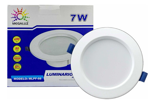 Plafón Luminario Led 7w 490lm Spot Empotrado Blanco Cricular