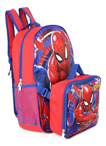 Mochila Para Niños Spiderman 16 Pulgadas Con Lonchera Extraí