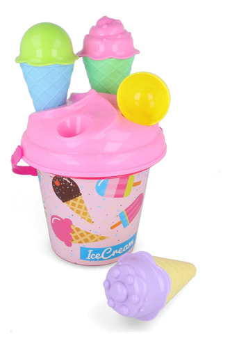 Juego Balde De Playa Molde De Helado Para Niños 9pc