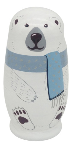 5 Piezas De Madera N Muñeca Matryoshka Animal Estatuilla