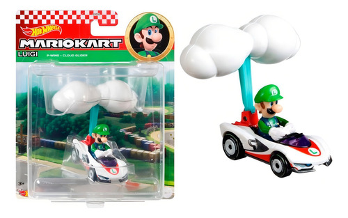 Hot Wheels Mario Kart Gliders Luigi Vehículo Color Verde