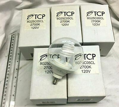 Tcp Lot Of 5 Compact Fluorescent 5w Cold Cath G25 Cand C Aac