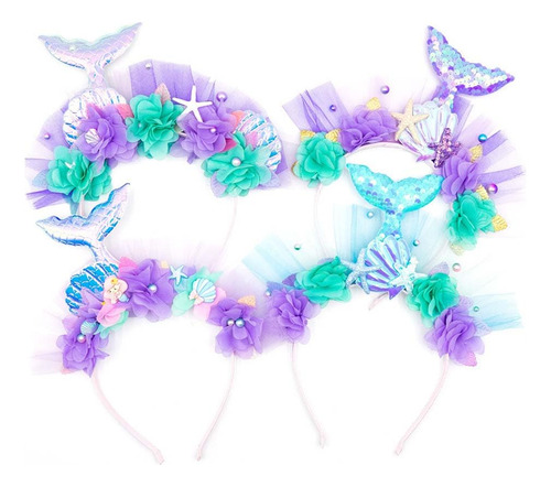 Zcyyys - Diadema De Cola De Sirena Con Diseño De Flor De Est