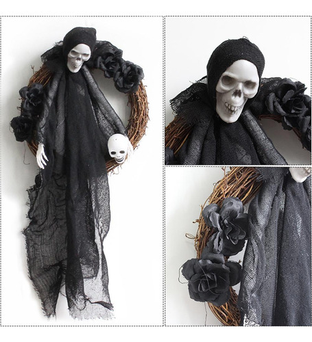 Corona De Fantasmas De Halloween, Esqueleto De Terror En Bla