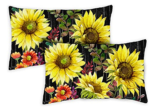 771337 Set Of 2 Blooming Sunflowers Fall Pillow Covers ...