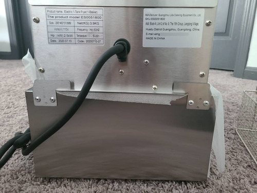 Freidora Eléctrica Industrial 8litros 110voltios 200grados