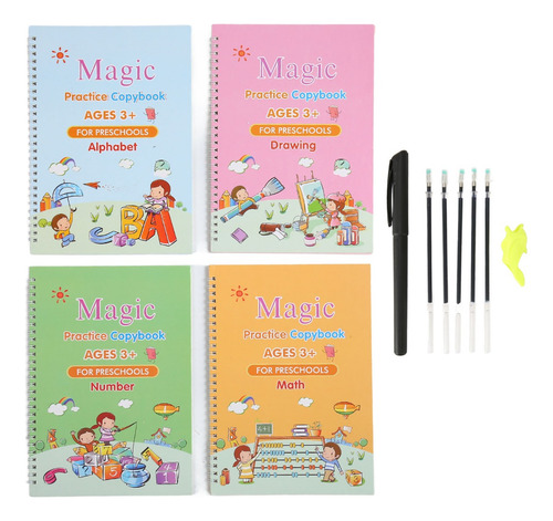 Cuadernos De Caligrafía Reutilizables Kit 4pcs Con Accesoris