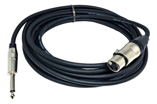 Cabo Microfone Xlr Femea P10 10 Metros Tipo Neutrik Premium