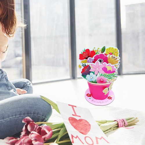 2025 4 Tarjeta Bouquet, Del Día De La Madre, Decoración A