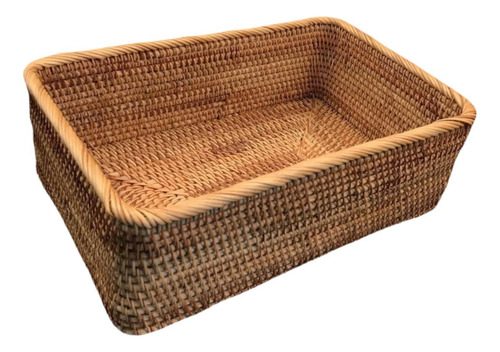 Cesta Organizadora De Ratán Para Cosméticos, 20 Cm X 13 Cm X