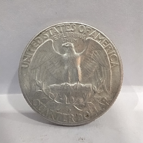 Moneda De Plata Cuarto Dólar Estados Unidos 1964 D Km# 164