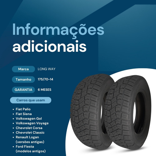 Kit 2 Pneus 175/70r14 P400 Atr 84t Aro 14 Longway Inmetro