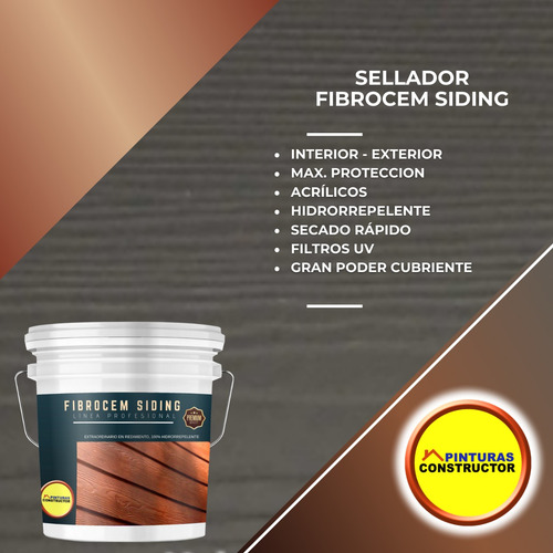 Pintura Para Fibrocem Siding Castaño Galón 4lts