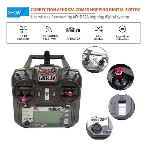 Transmisor Rc Alaohu Flysky Fs-i6x 10 Canales Con Receptor
