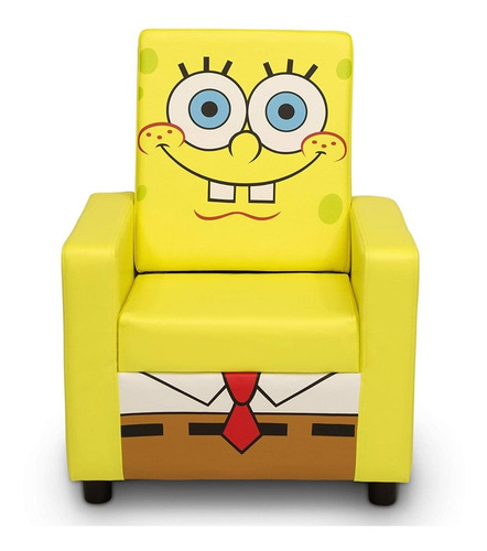 Sillón Para Niños Tapizada Con Respaldo Alto, Bob Esponja