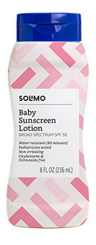 Solimo Protector Solar Para Bebés Spf 50, 8 Onzas Líquidas