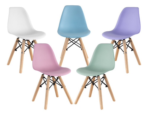 Set De Sillas Eames Infantiles Multicolor Etapa Preescolar