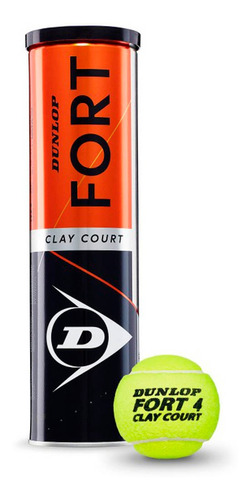 Tubo Pelotas Tenis Dunlop Clay Court Amarillo Limon