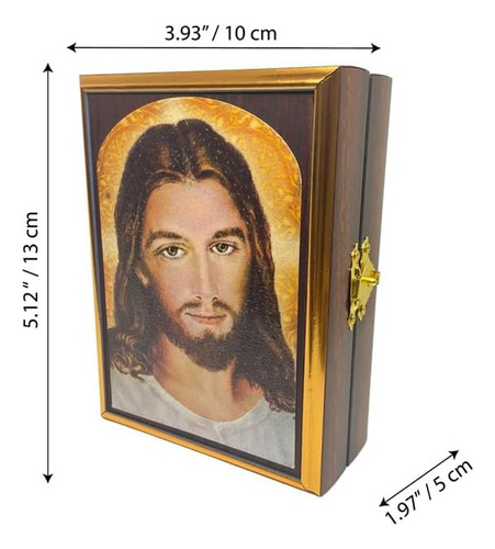 Jesús Misericordioso Caja De Rosario De Madera Hecha A Mano