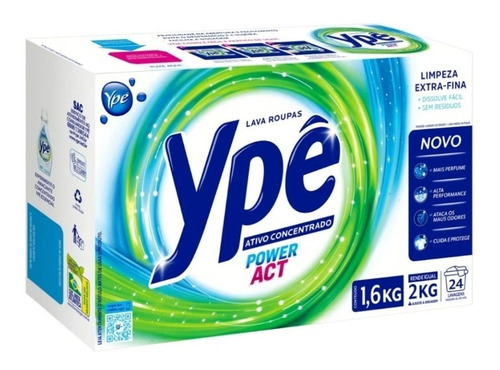 Imagem 2 de 3 de Sabão Em Pó Ypê Power Act Kit 3 Caixas De 1.6 kg Cada