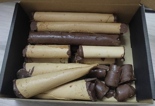 Barquillos Artesanales Relleno Chocolate Y Dulce De Leche