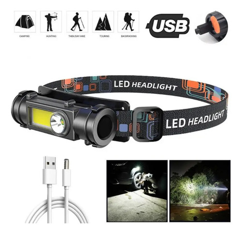 Linterna Minera Cob Led Impermeable Para Pescar
