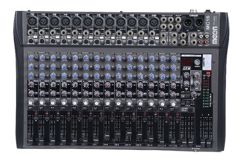 Consola Sonido 16 Canales Efectos Mixer Audio Dj Moon Mc16