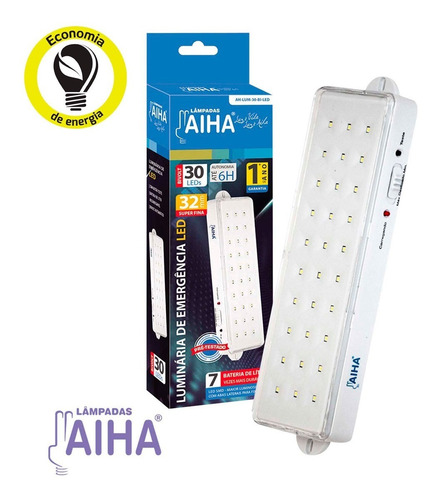 Luminária De Emergência 30 Leds - Bivolt - Aiha