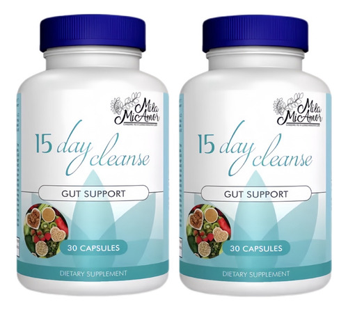 Elfleaf 15 Day Cleanse Desintoxicación Avanzada Inntestinal Sin Sabor 30 Cápsulas 2pcs