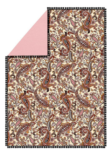 Canga Toalha Para Praia Piscina 1,4x1,0m Paisley Rose Camesa