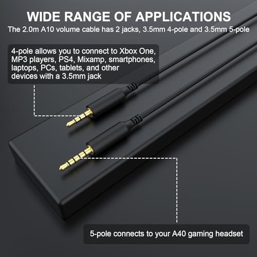 Cable De Auriculares A40 Compatible Con Astro A40, A40 Tr, A