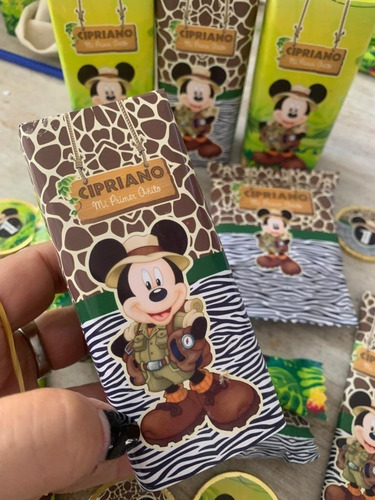Candy Bar Mickey Safari Golosinas Para 10 Invitados