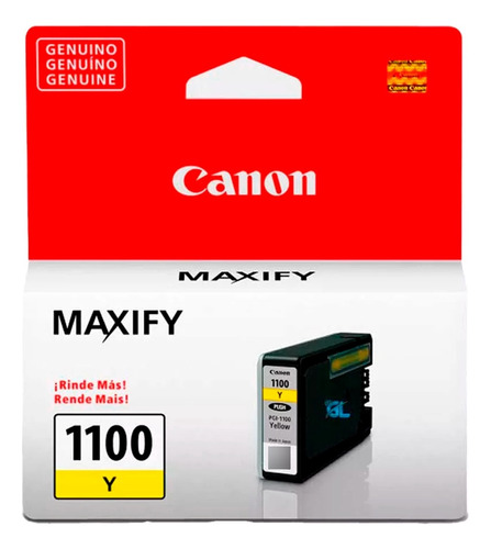 Tinta Canon Maxify Pgi-1100 Yellow 4.5 Ml. Para Mb2010