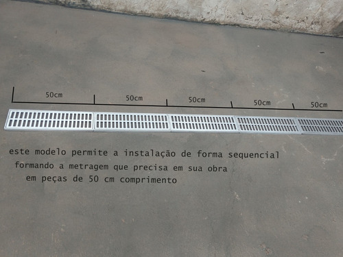 Ralo Linear 15x100cm Grelha Aluminio Coleta Agua Pluvial